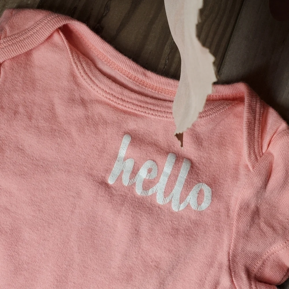 Baby Girl 100% Cotton 3Pc Bodysuit Bundle - Spring Pastel Colors - 0-3m 0/3m